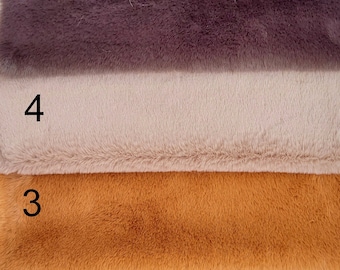 1cm pile faux fur fabric for miniature teddy bear making.Dark (F).