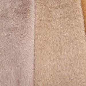 Very dense, soft miniature faux fur for crafts and miniature teddy bear making. Brown image 2