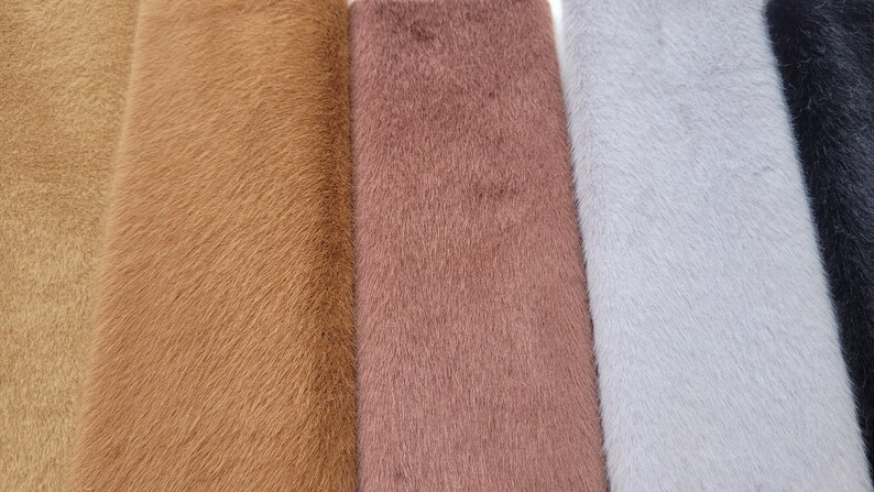 Very dense, soft miniature faux fur for crafts and miniature teddy bear making. Brown image 5