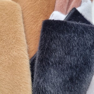 Very dense, soft miniature faux fur for crafts and miniature teddy bear making. Brown image 9