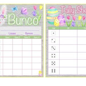 Easter Bunco Set | Bunny Bunco | Easter Bunny Bunco | Easter | Spring Bunco | April Bunco | Bunco Cards | Printable Bunco | Digital Bunco