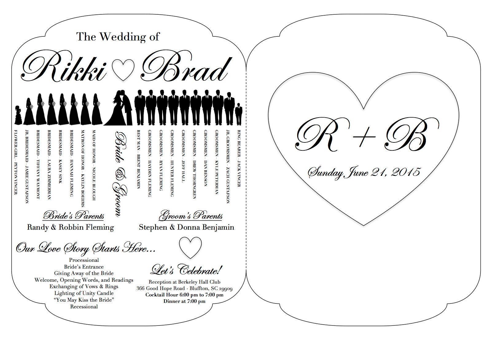 Wedding Program Fan | Digital Download | Printable Template - Etsy