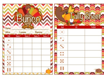 Fall Bunco Template | November Bunco | Pumpkin Bunco | Thanksgiving Bunco | Digital Bunco Template | Printable Bunco