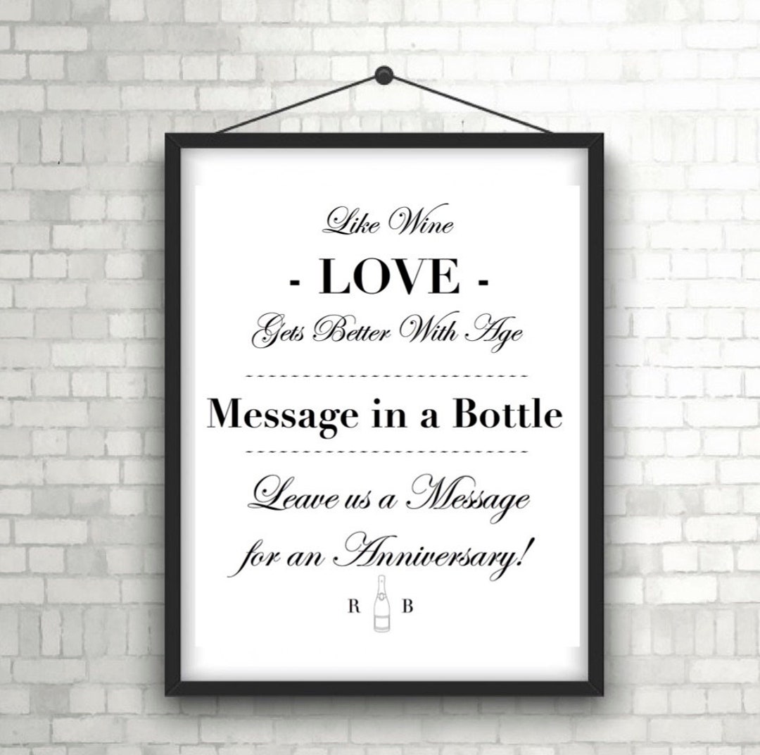 Message in A Bottle | Wedding Sign | Digital Download | Printable ...