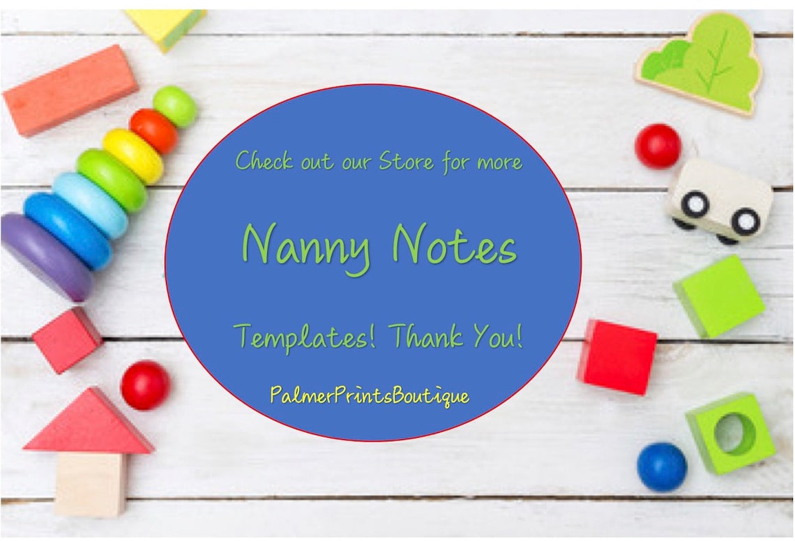 Image 1 for Nanny Notes Template