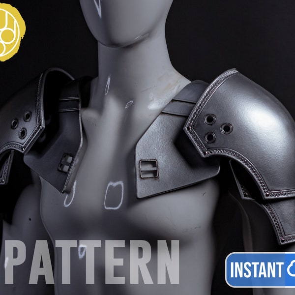 Sephiroth FF7R Shoulder Armor Pattern Template - Perfect for Final Fantasy 7 Remake Cosplay and Costume Making by Iwood Cosplay