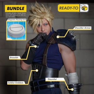 Cloud Strife Cosplay Komplett Kit | Fertig zum Zusammenbauen | Iwood Cosplay