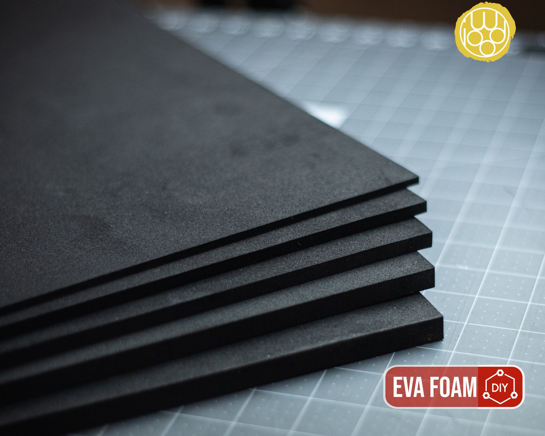 9x12 2mm Glitter Foam Sheet Black