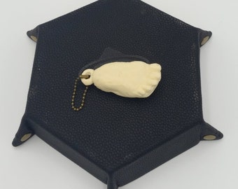 Bigfoot footprint cast keychain