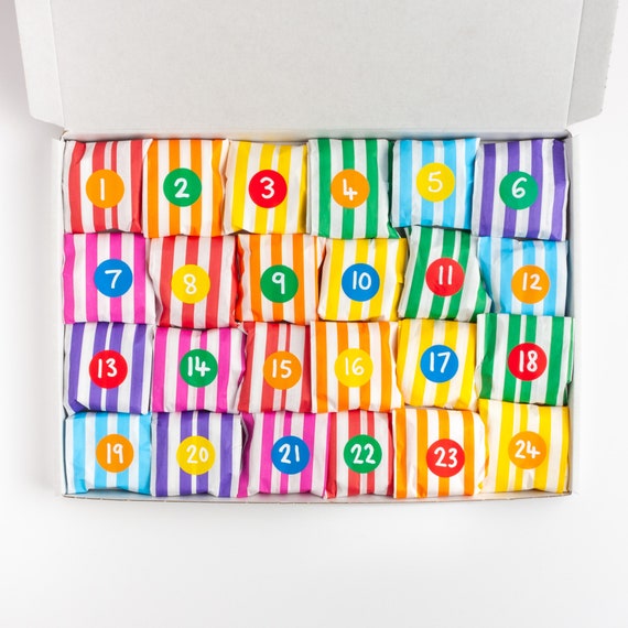 Washi Tape 24 Day Advent Calendar, Rainbow Washi Tape Bundle, Colourful Washi Tape Set, Fun Decorative Paper Tapes, Cute Journalling Advent