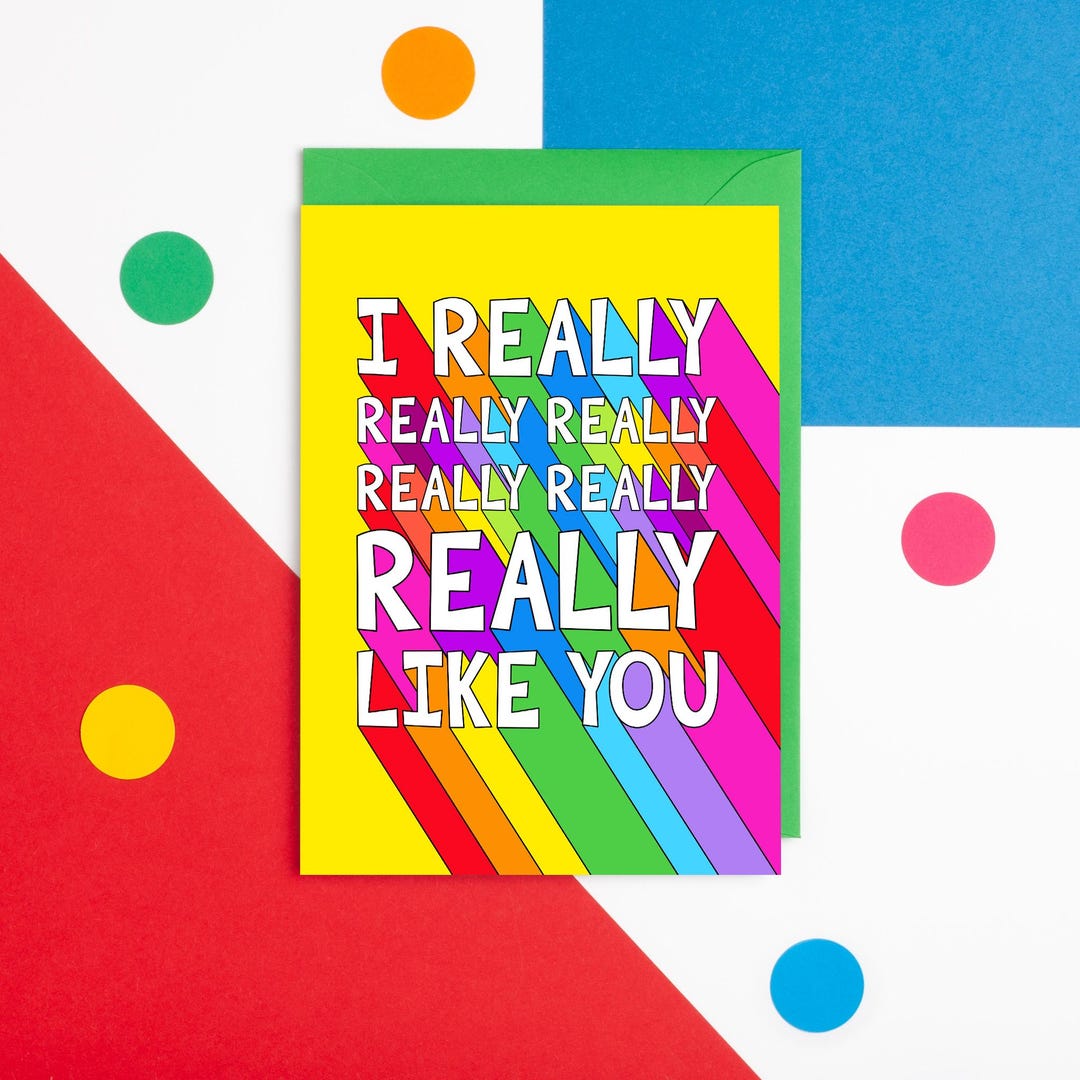 I Really Really Like You Card Valentine Card, I Really Love You Card ...