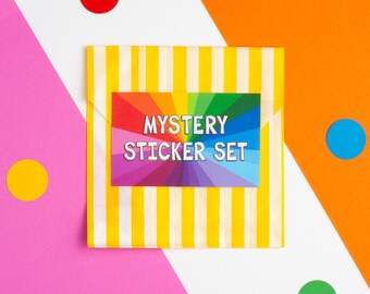 Mystery Sticker Set, Colourful Surprise Stickers, Rainbow Sticker Pack, Lucky Dip Stickers, Fun Sticker Bundle, Cute Planner Stickers