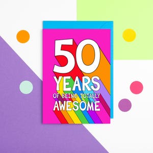 50. Geburtstagskarte, fünfzigste Karte, 50 Karte für Männer, fünfzig Karte für Frauen, lustige 50.Karte für Papa, Mama, Ehemann, Ehefrau, Schwester, Bruder, Freund
