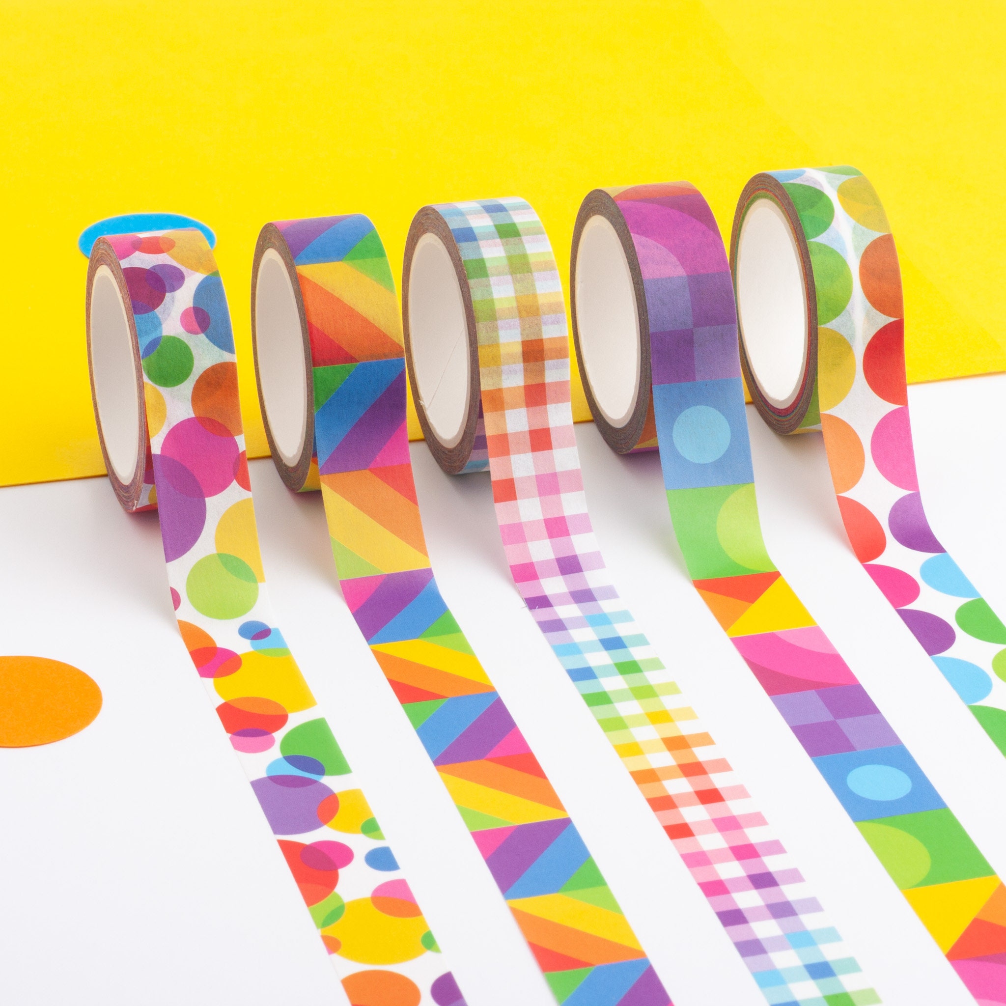Colourful Rainbow Washi Tape, Rainbow Stripe Washi Tape, Multicoloured  Decorative Tape, Recyclable Paper Tape, Bright Planner Stationery 