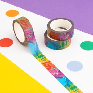 Regenbogen Schreibwaren Washi Tape, Buntes Schreibwaren Muster, Schreibwaren Liebhaber Geschenk, Dekoratives Planner Tape, Niedliches Journal Tape
