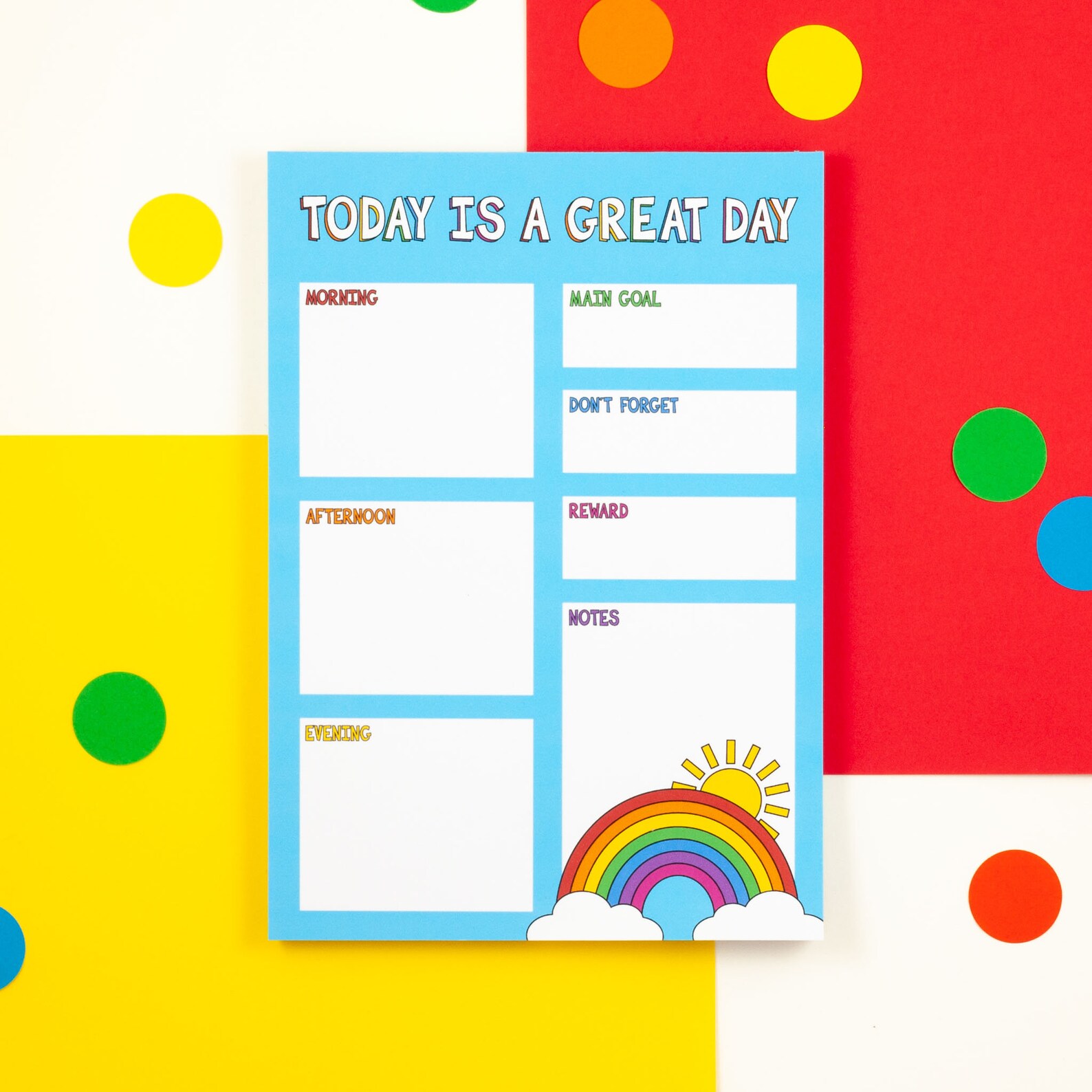 Daily Planner Notepad Rainbow Planner Today is a Great Day Etsy UK