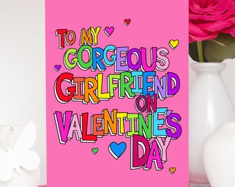 Gorgeous Girlfriend Valentine's Day Card, Lesbian Girlfriend Valentine Card, Cute Love Card, To My Gorgeous Girlfriend On Valentine's Day