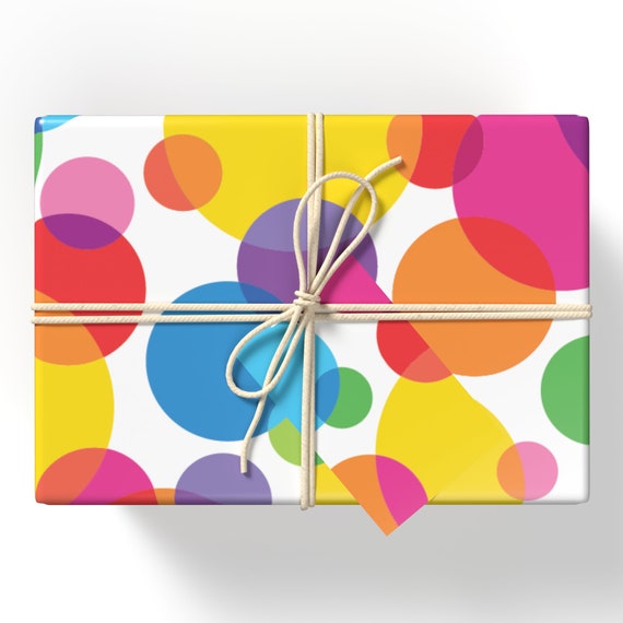 Papier cadeau géométrique coloré, Papier cadeau carré arc-en-ciel, Papier  cadeau de luxe et étiquette cadeau, Papier cadeau anniversaire, Papier  cadeau anniversaire -  France