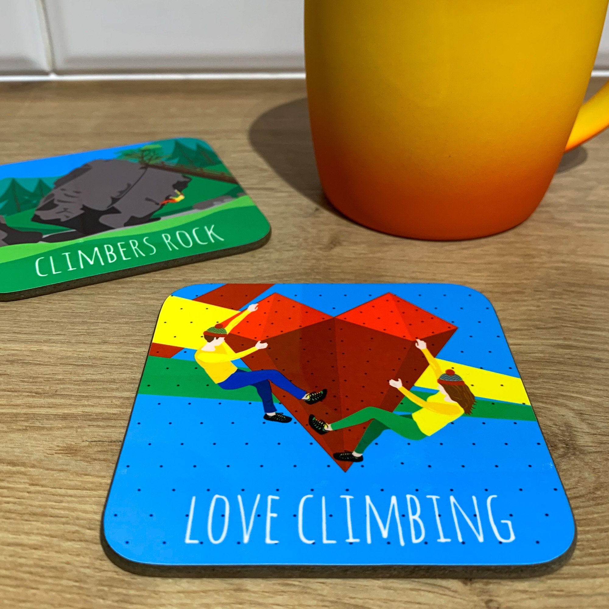 Rock Climbing Coasters Rock Climber Gift Set of Two Etsy
