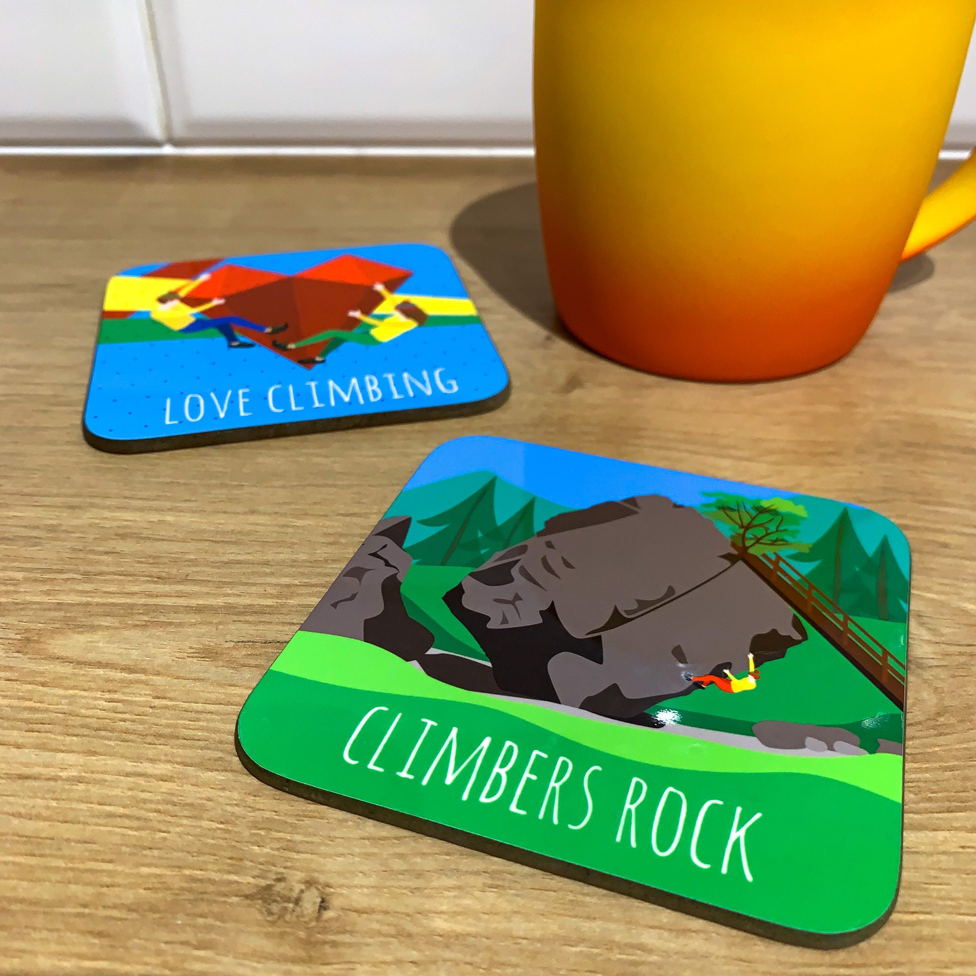 Rock Climbing Coasters Rock Climber Gift Set of Two Etsy