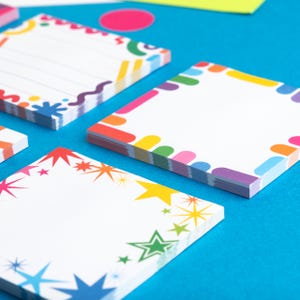 Colourful Shapes Sticky Notes Pad, Rainbow Sticky Notes Set, Small Memo Pad, Journal, Planner or Diary Accessories, Cute Stationery Gift image 7