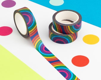 Rainbow Washi Tape, Colourful Rainbow Paper Tape, Rainbow Decorative Tape, Vibrant Planner Accessories, Rainbow Craft Tape, Rainbow Eco Tape