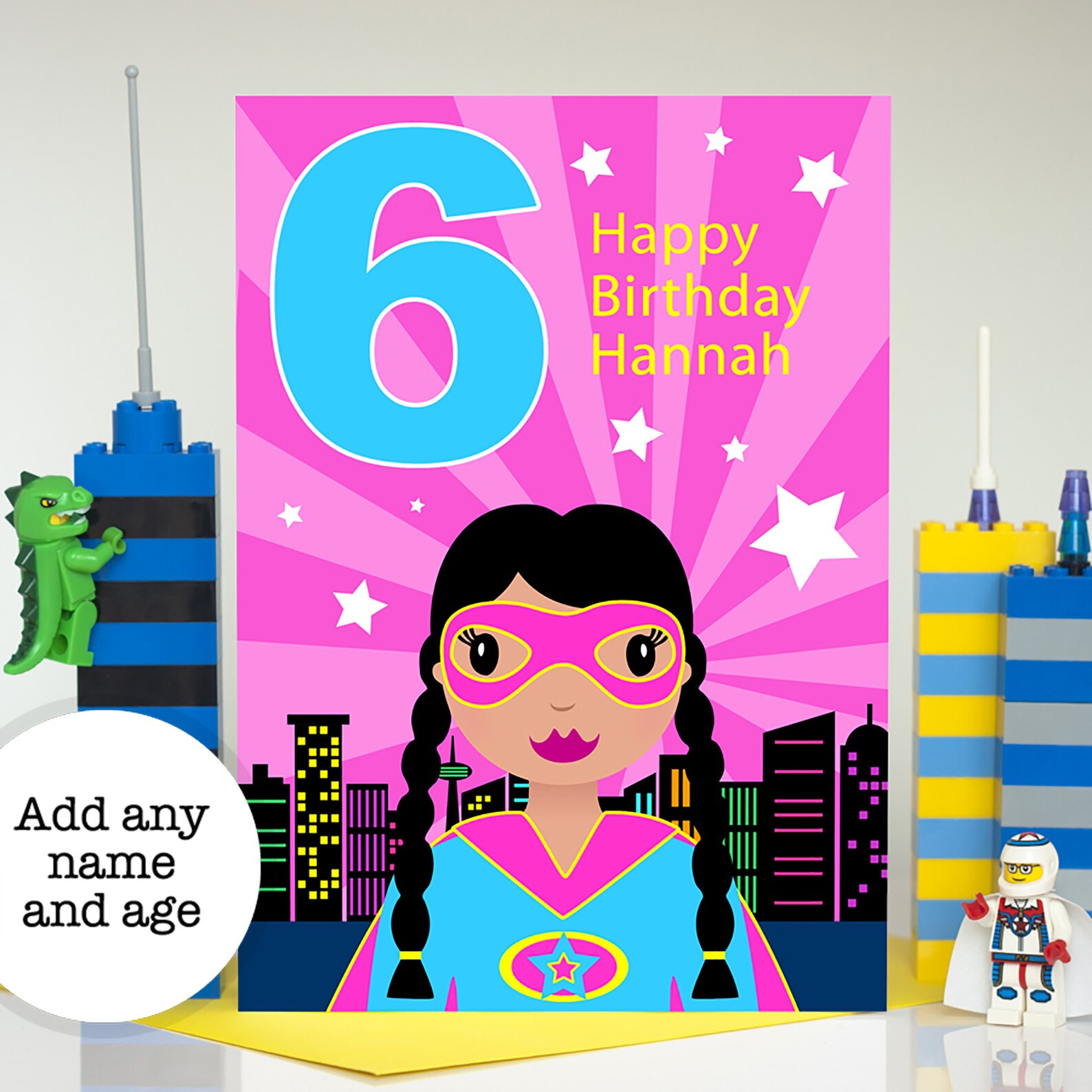 Girls Superhero Birthday Card Girls Birthday Card | Etsy UK