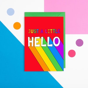 Nur eine kleine Hallo-Karte, die an Sie denkt, Karte, nur eine kleine Notizkarte, nur weil Karte für Freund, bunte Karte für jeden Anlass