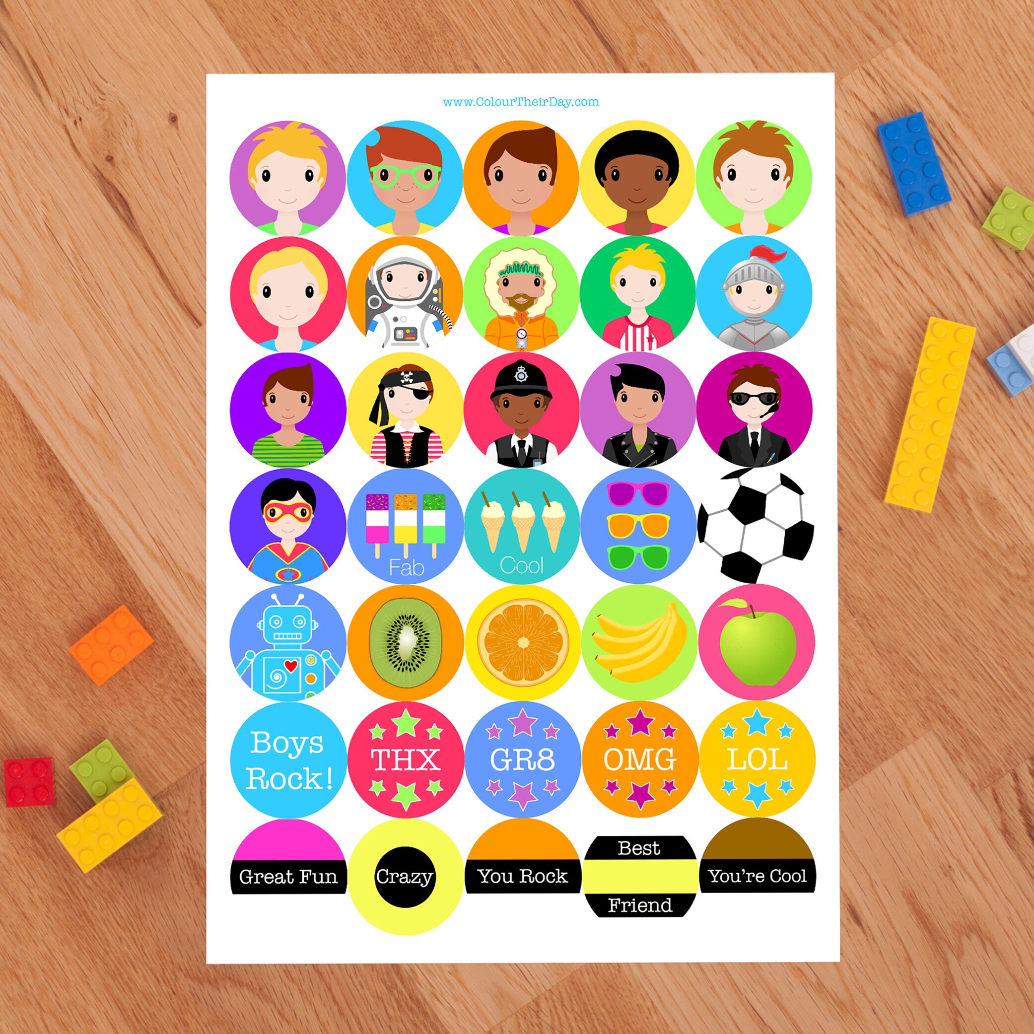SALE Kids Stickers Cute Sticker Sheet Colourful Stickers Etsy