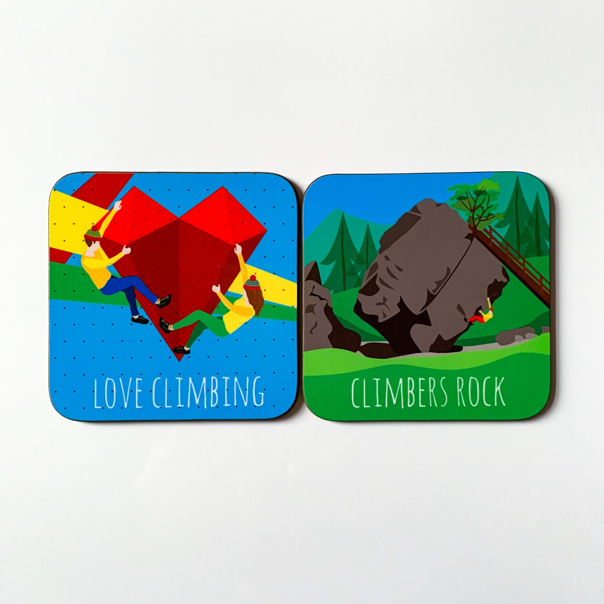Rock Climbing Coasters Rock Climber Gift Set of Two Etsy