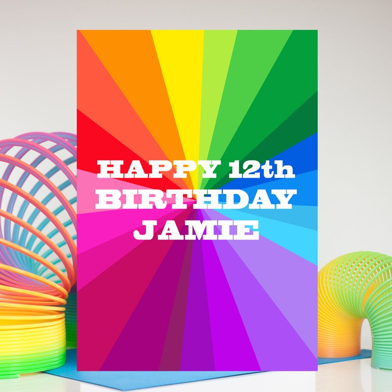Rainbow Birthday Card Happy Birthday Card Card for Her Card Etsy