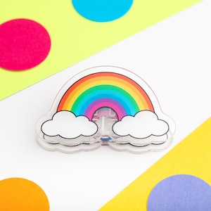 Rainbow Paper Clip, Cute Acrylic Clip, Planner Paperclip, Colourful Journal Clip, Binder Clip, Multi-Purpose Clip For Work, School or Home