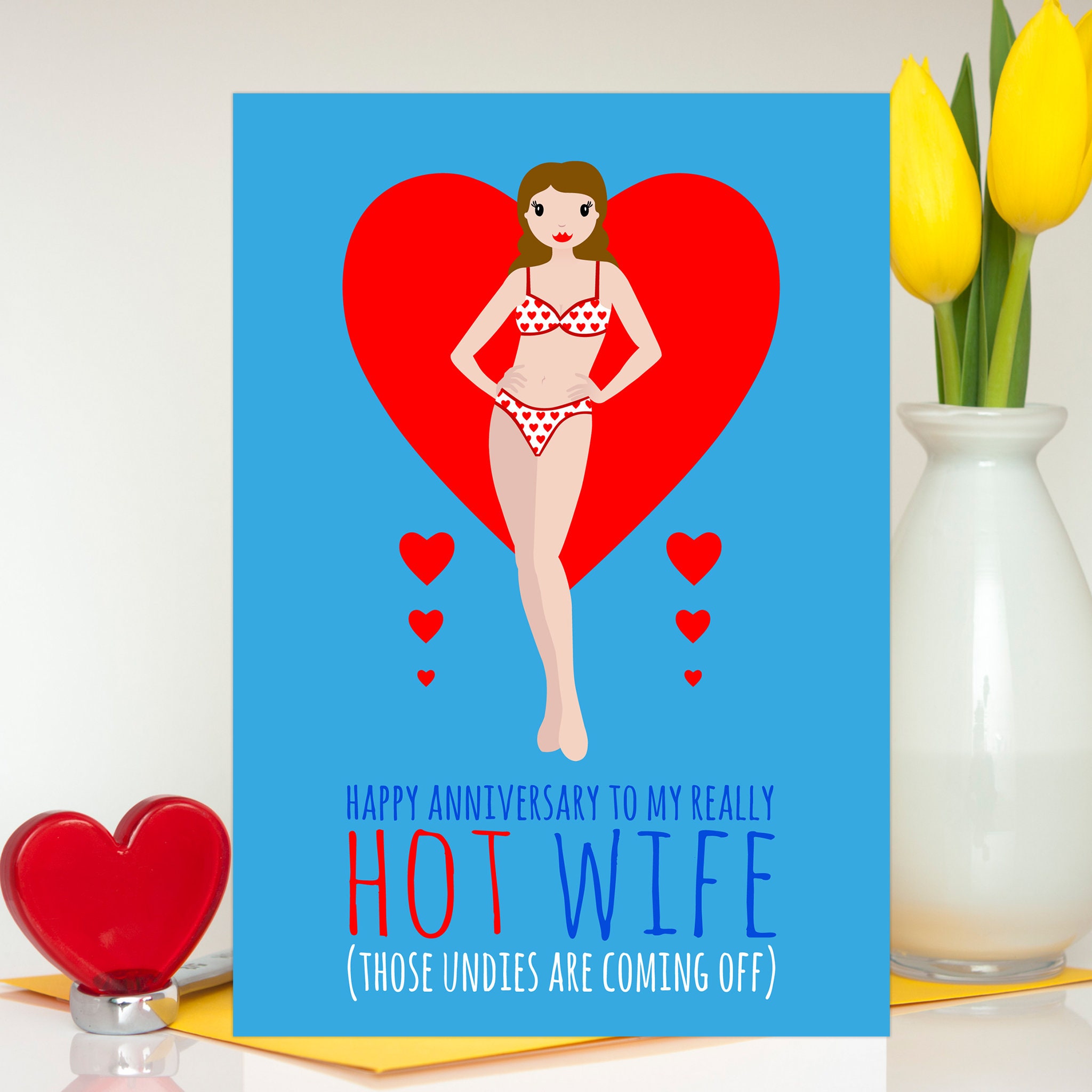 Hot Wife Anniversary Card Wife Birthday Card Lesbian Wife photo