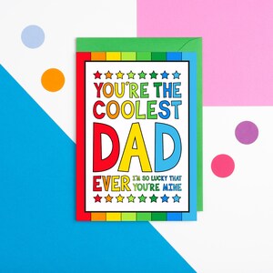 Le papa le plus cool de tous les temps carte de fête des pères, carte de fête des pères papa, carte d'anniversaire papa, carte papa cool, carte d'anniversaire papa, carte beau-père