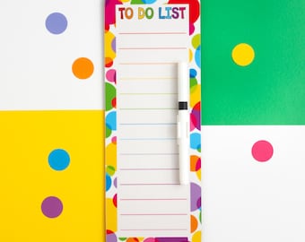 Dry Erase To Do List Memo Board, Rainbow Spots Magnetic To Do List Whiteboard, Colourful Melamine Dry Wipe Board, Bright Wipe Clean Board