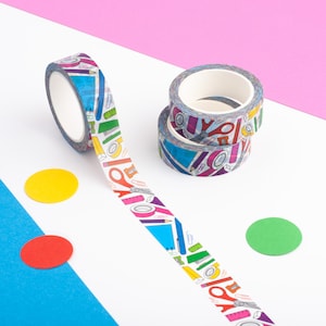 Buntes Regenbogen Washi Tape, Buntes Regenbogen Planerband, Dekoratives Klebeband, 100% Recyclingpapier