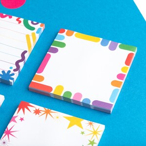 Colourful Shapes Sticky Notes Pad, Rainbow Sticky Notes Set, Small Memo Pad, Journal, Planner or Diary Accessories, Cute Stationery Gift image 5