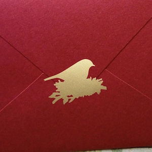 16+ Nest Stickers, bird envelope seal, craft supply,  1 -2.5in (2.5-6.3cm), waterproof vinyl