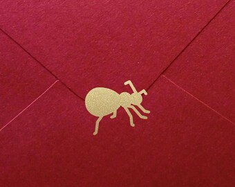 Ant Stickers, envelope seal, craft supply 0.75-1in (1.9-2.5cm), vinyl