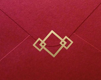 20 Art Deco Stickers, envelope seals, decorative elements, 1.5in (3.8cm), vinyl decals