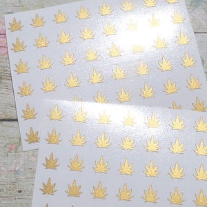 300 kleine wietstickers, vinylcannabisplannerstickers, knutselspullen, cadeauverpakking, 1/4 inch, 5 mm