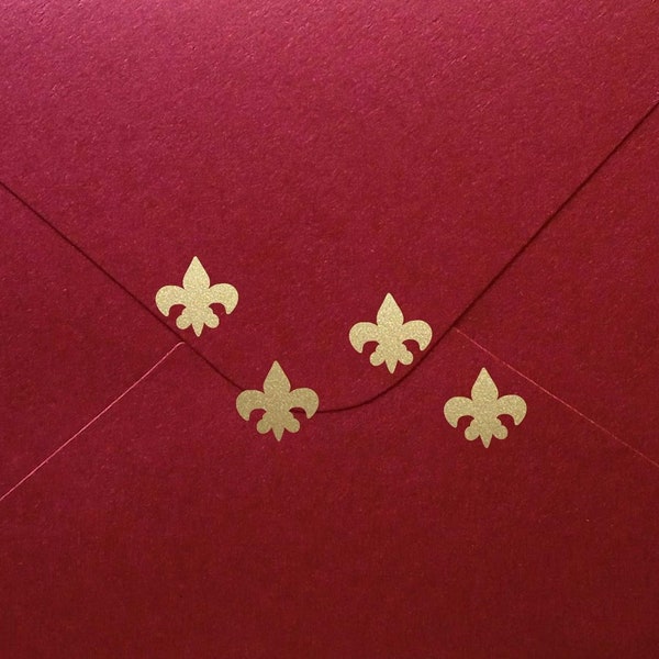 Oltre 60 piccoli adesivi Fleur De Lis, decorazione di buste, forniture artigianali, 1,2-2,5 cm (0,5-1 pollici), vinile