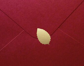 Small Leaf Stickers, Autumn Wedding invitation seal, craft supply, vinyl, 0.5 - 2.5 inches