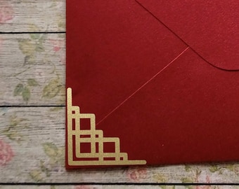 8+ Art Deco Corner Stickers, Envelope Seals, Craft supply, 1.5-3in (3.8-7.5cm), vinyl decals