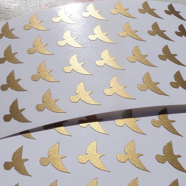 60+ Tiny Bird Stickers, flying birds, gift wrapping, scrapbooking, craft supply, 0.5- 1in, vinyl decals