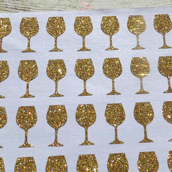 Wine Glass Stickers Etsy