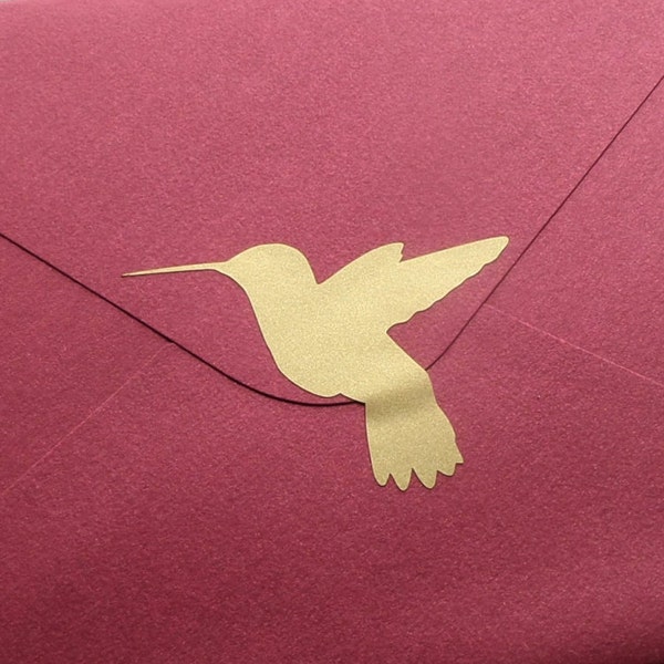 35+ Hummingbird stickers, bird envelope seals, vinyl kolibri, 1.5 - 2in, craft supply