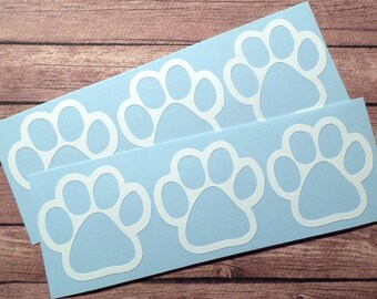 35+ Dog Paw Print stickers, Puppy birthday party supply, vinyl decals, 1-1.5in