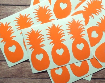 30 Pineapple stickers , decals, envelope seal, craft supply, 2in 5cm