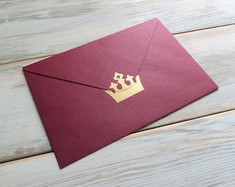 35 metallic gold crown stickers, decals, princess party decoration, invitation envelope seal, king removable wallpaper